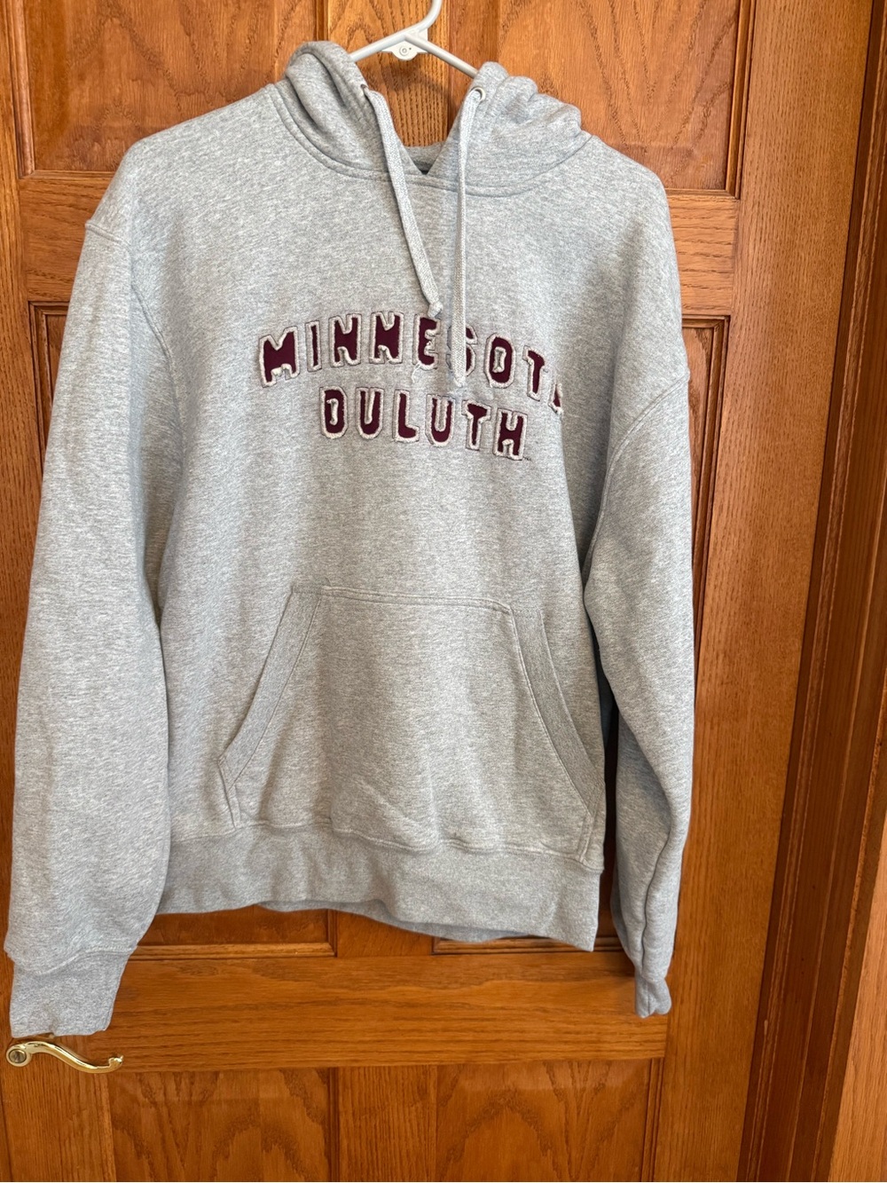 Gear for Sports Big Cotton Minnesota Duluth Hoodie Sweatshirt Grey Maroon L
